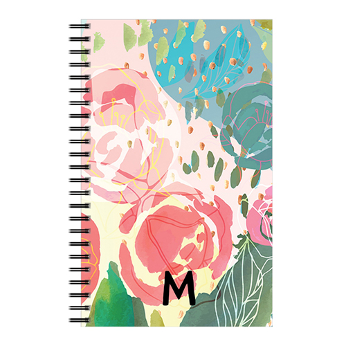 Abstract Roses Custom Text 5x8 Notebook, 5x8, Multicolor