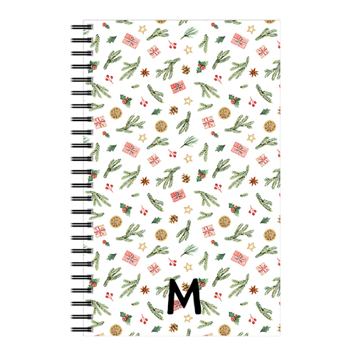 Holiday Sprigs Custom Text 5x8 Notebook, 5x8, Multicolor