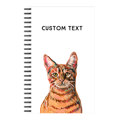 Orange Tabby Custom Text 5x8 Notebook, 5x8, Multicolor