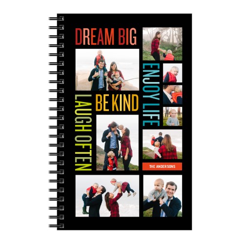 Sentiment Collage 5x8 Notebook, 5x8, Black