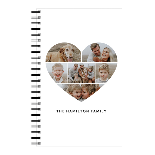 Heart Grid 5x8 Notebook, 5x8, White