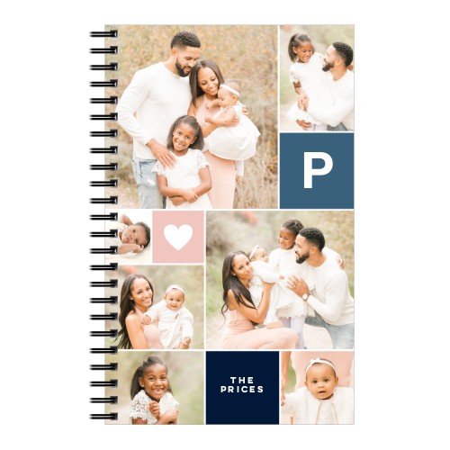 Monogram Memories Collage 5x8 Notebook, 5x8, Blue