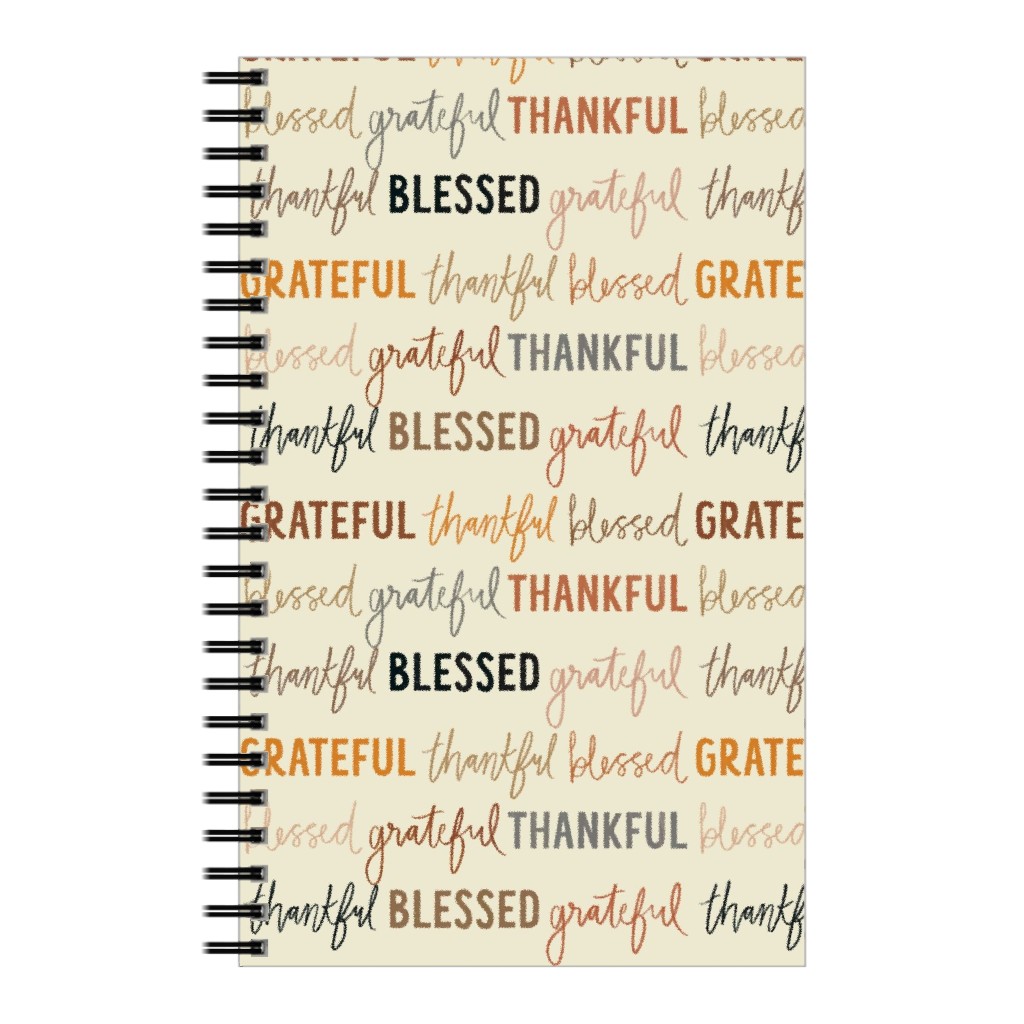 Grateful Thankful Blessed - Terracotta Notebook, 5x8, Beige