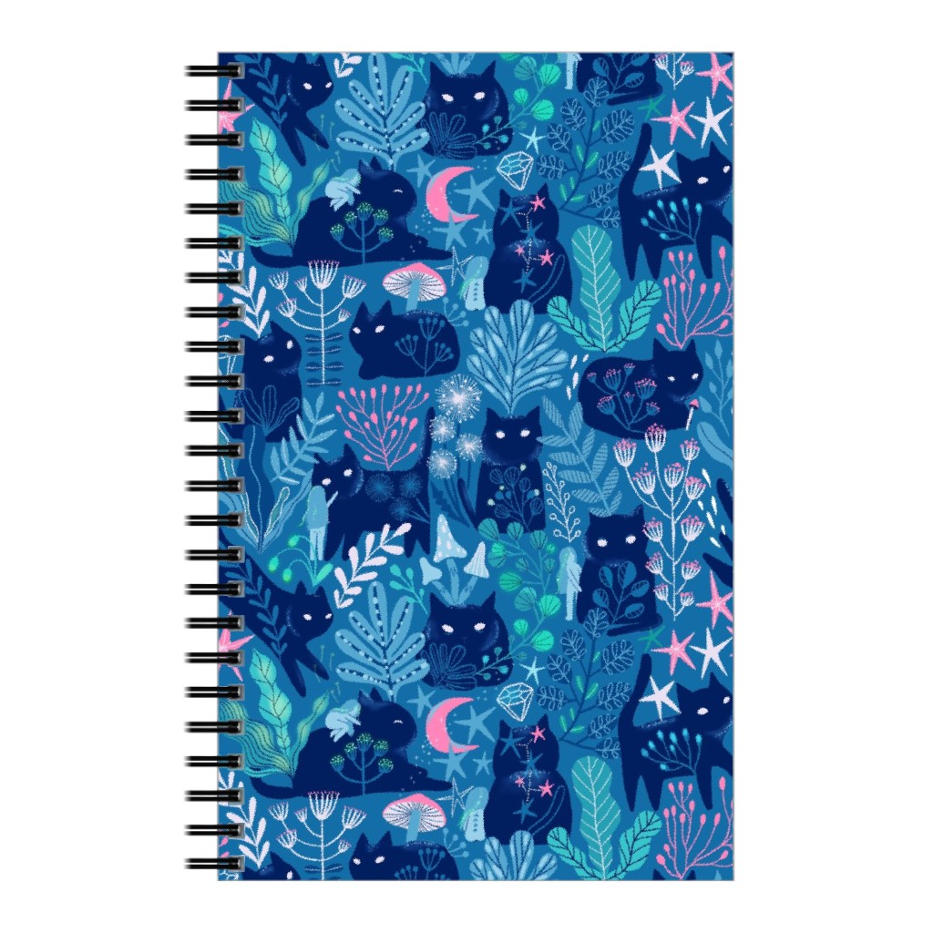 Meowgical Friends - Multicolor Notebook, 5x8, Blue
