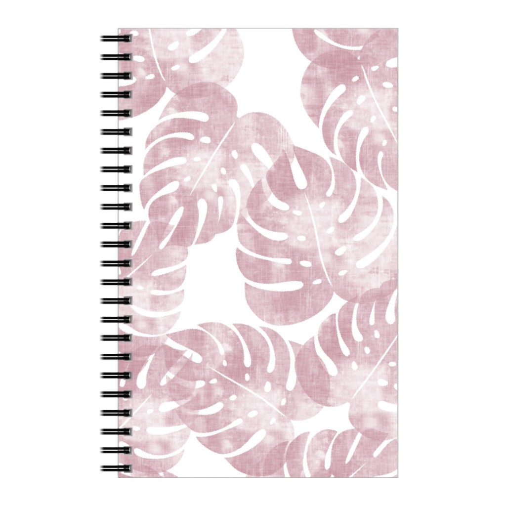Monstera Leaves - Mauve Notebook, 5x8, Pink