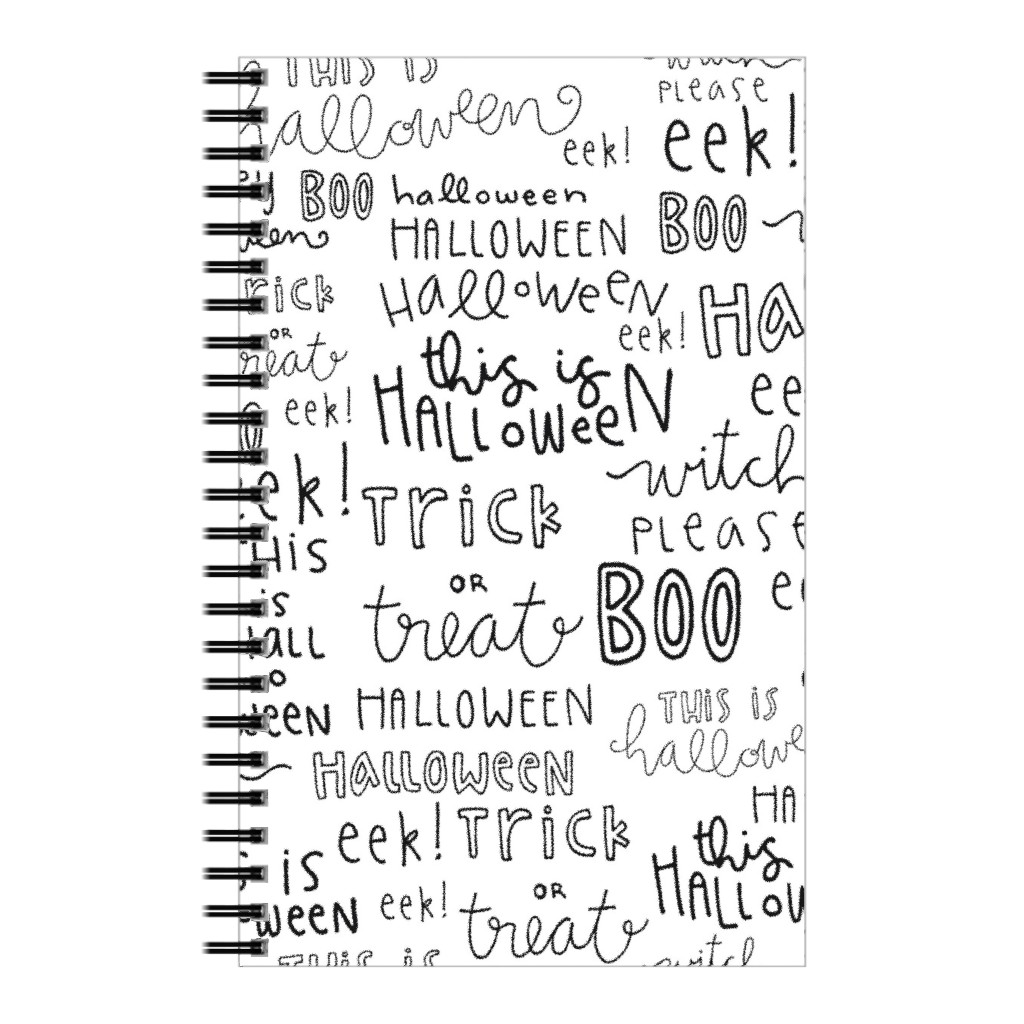 Halloween Words - White Notebook, 5x8, White