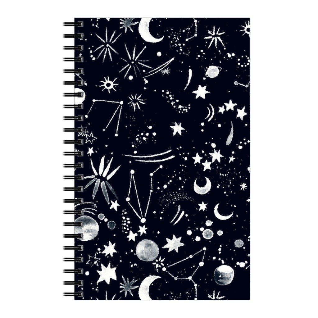Constellations - Black Notebook, 5x8, Black