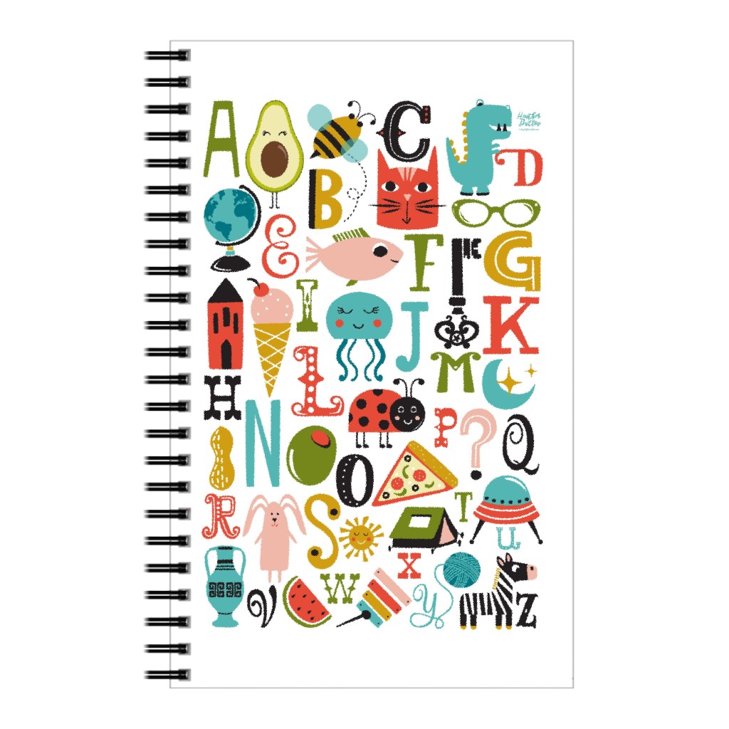 Abc's - Illustrated Alphabet - Multi Notebook, 5x8, Multicolor