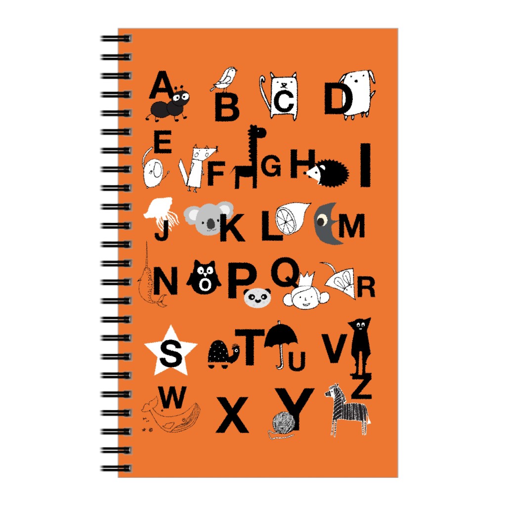 Abcs Notebook, 5x8, Orange, Persimmon