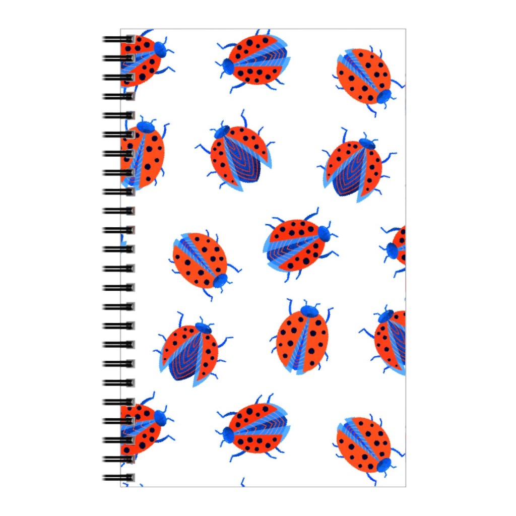 Classic Ladybugs Notebook, 5x8, Red, Spanish Red