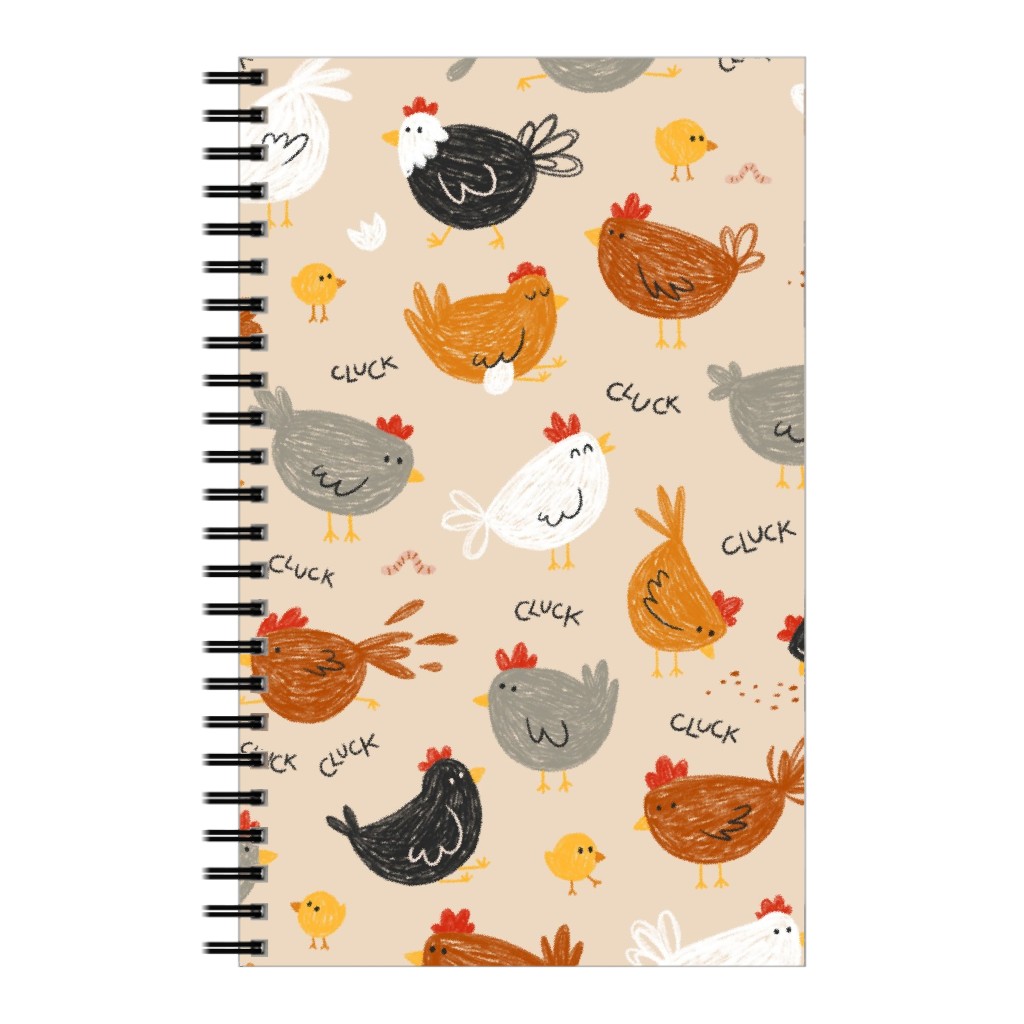 Hens - Brown Notebook, 5x8, Beige