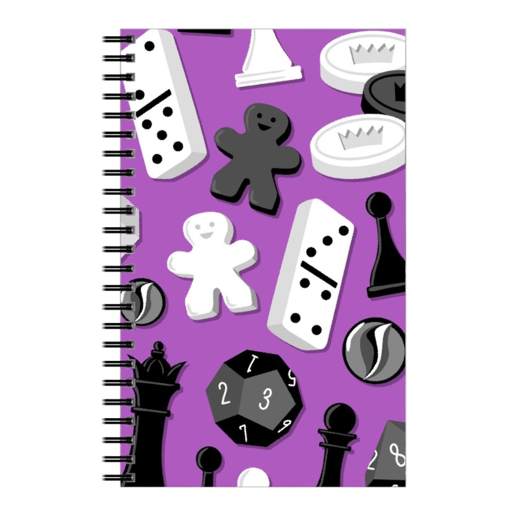 Game on Notebook, 5x8, Purple, Grape