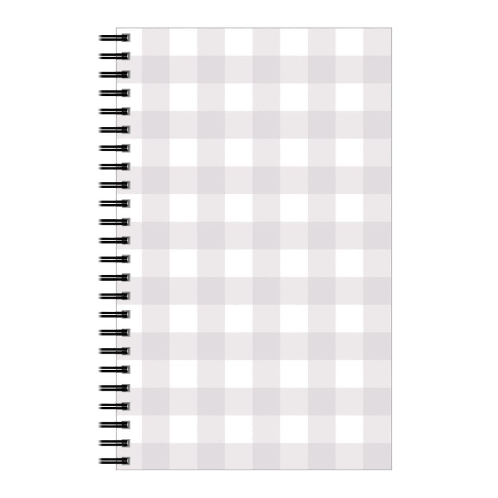 Gingham Check Notebook, 5x8, Gray