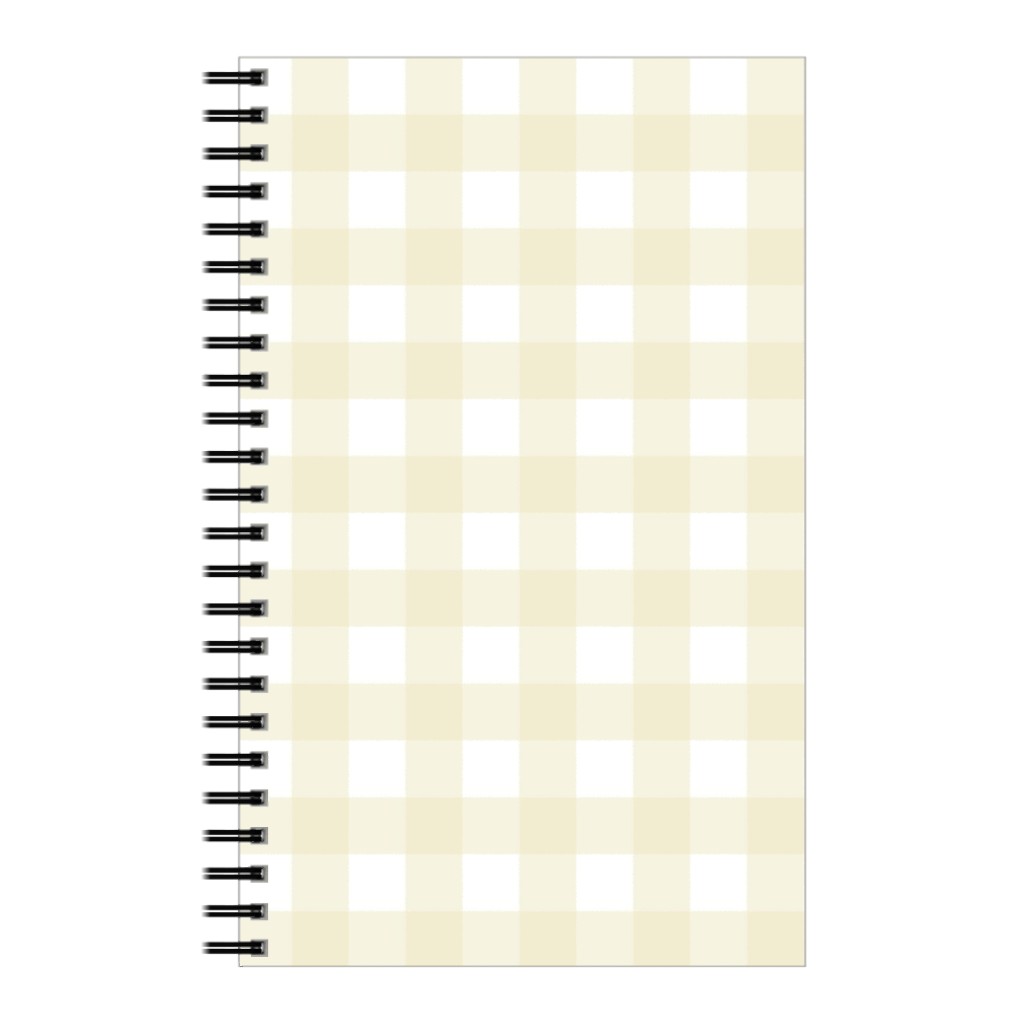 Gingham Check Notebook, 5x8, Yellow