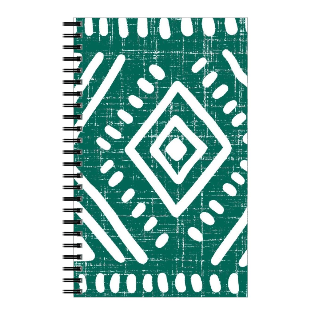 Abstract Diamond Notebook, 5x8, Green