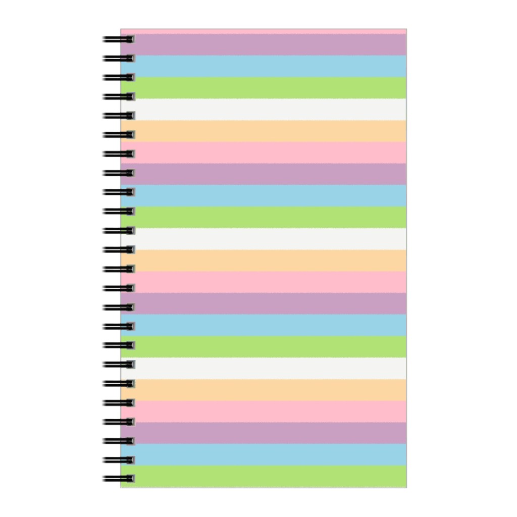 Multi Colored Stripes - Pastel Notebook, 5x8, Multicolor