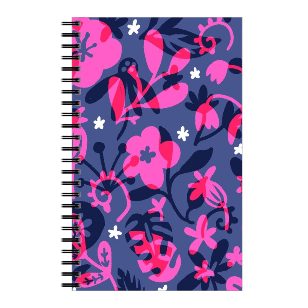 Tropical Floral - Fuchsia Notebook, 5x8, Pink