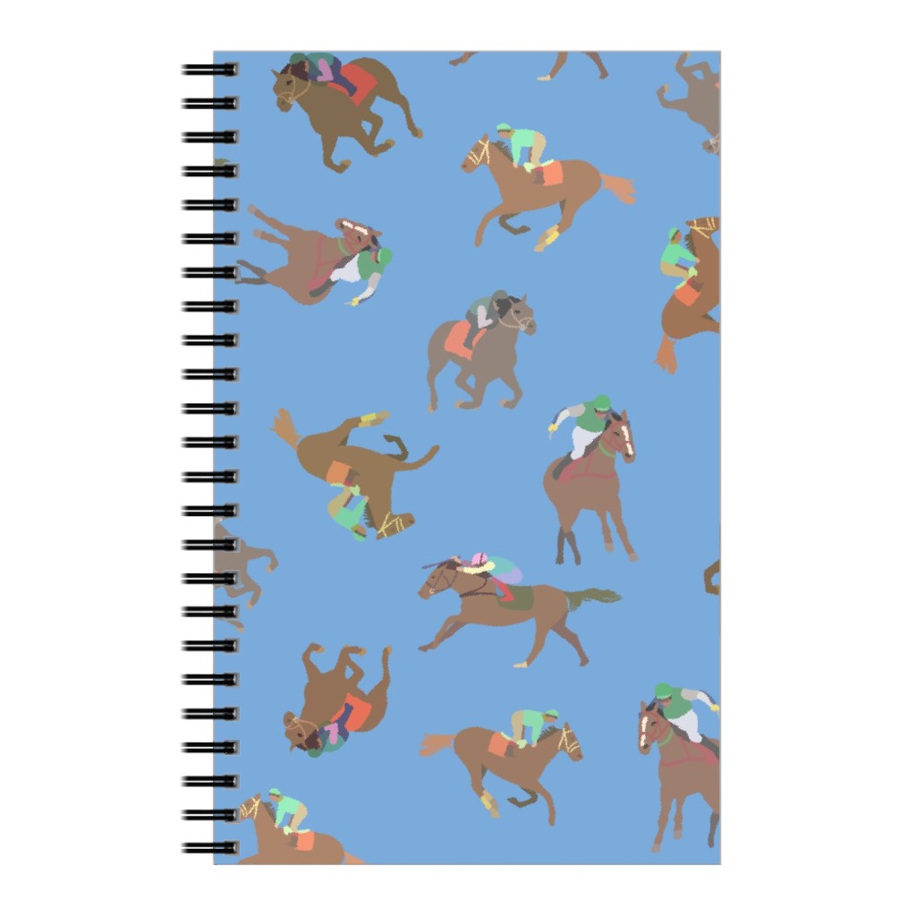 Horses Running Notebook, 5x8, Blue