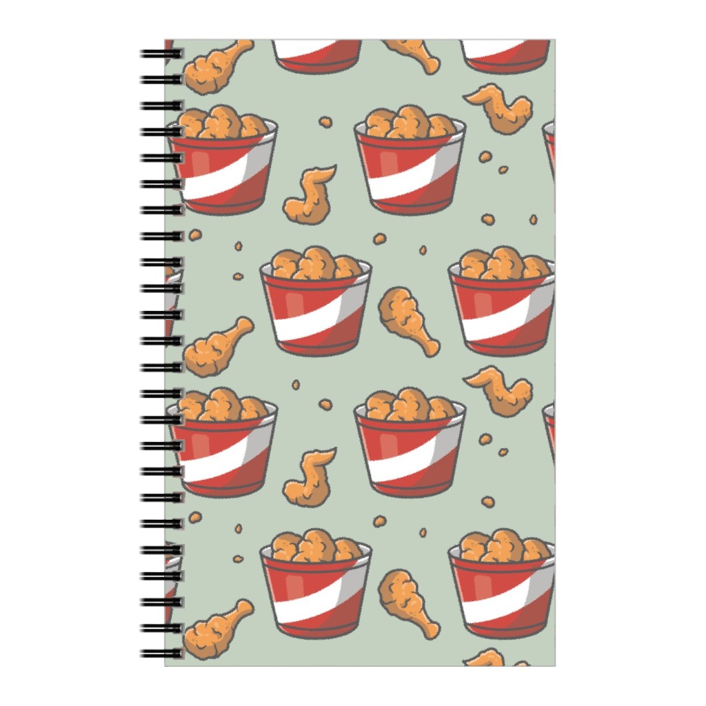 Fried Chicken Bucket Notebook, 5x8, Green