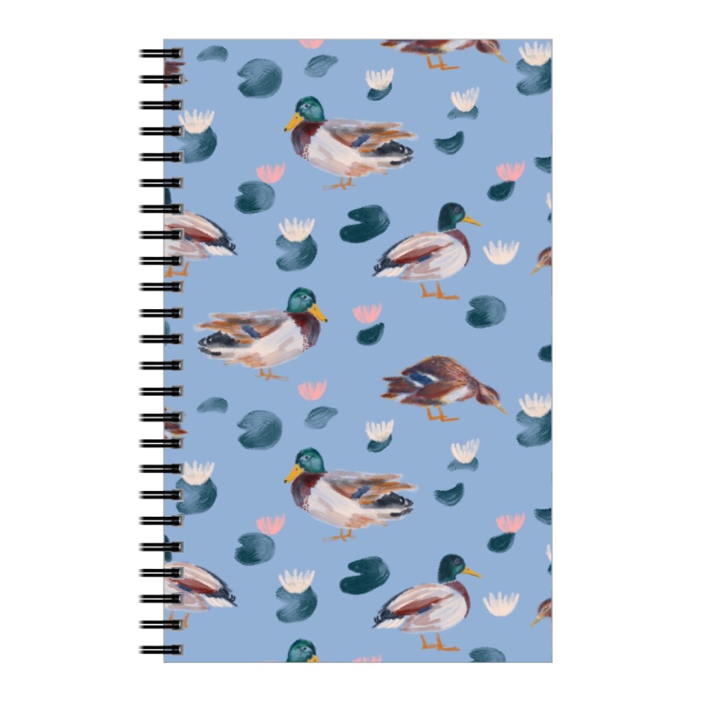 Mallard Ducks Notebook, 5x8, Blue