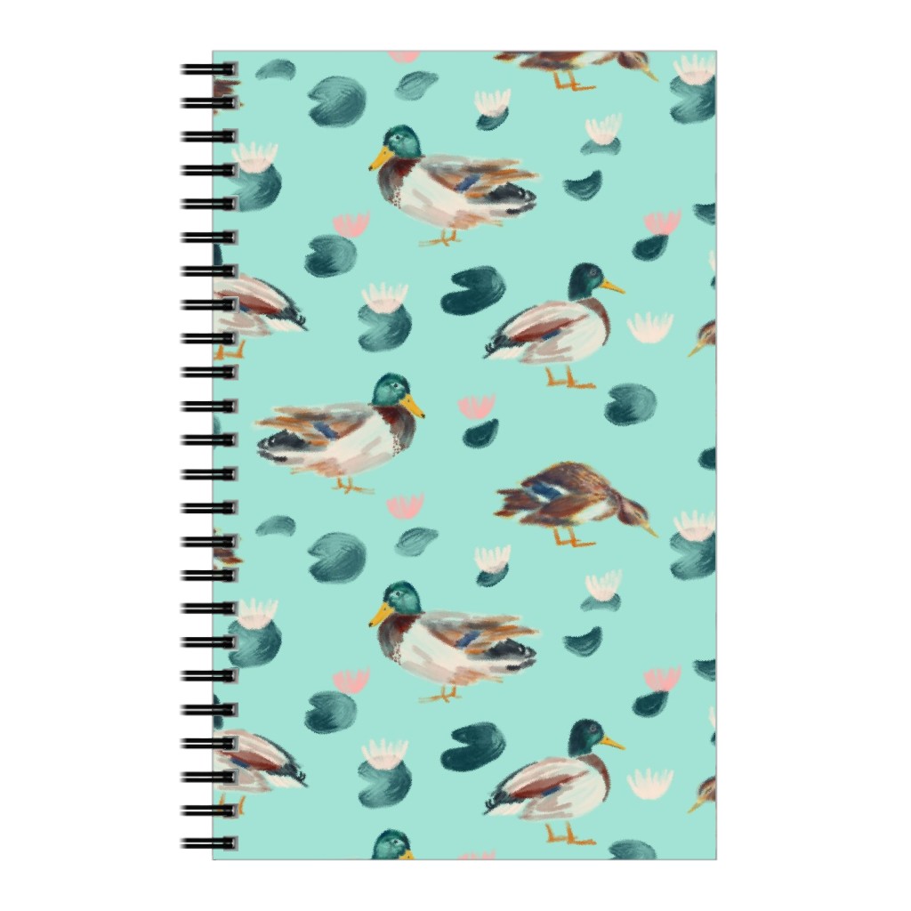 Mallard Ducks Notebook, 5x8, Green