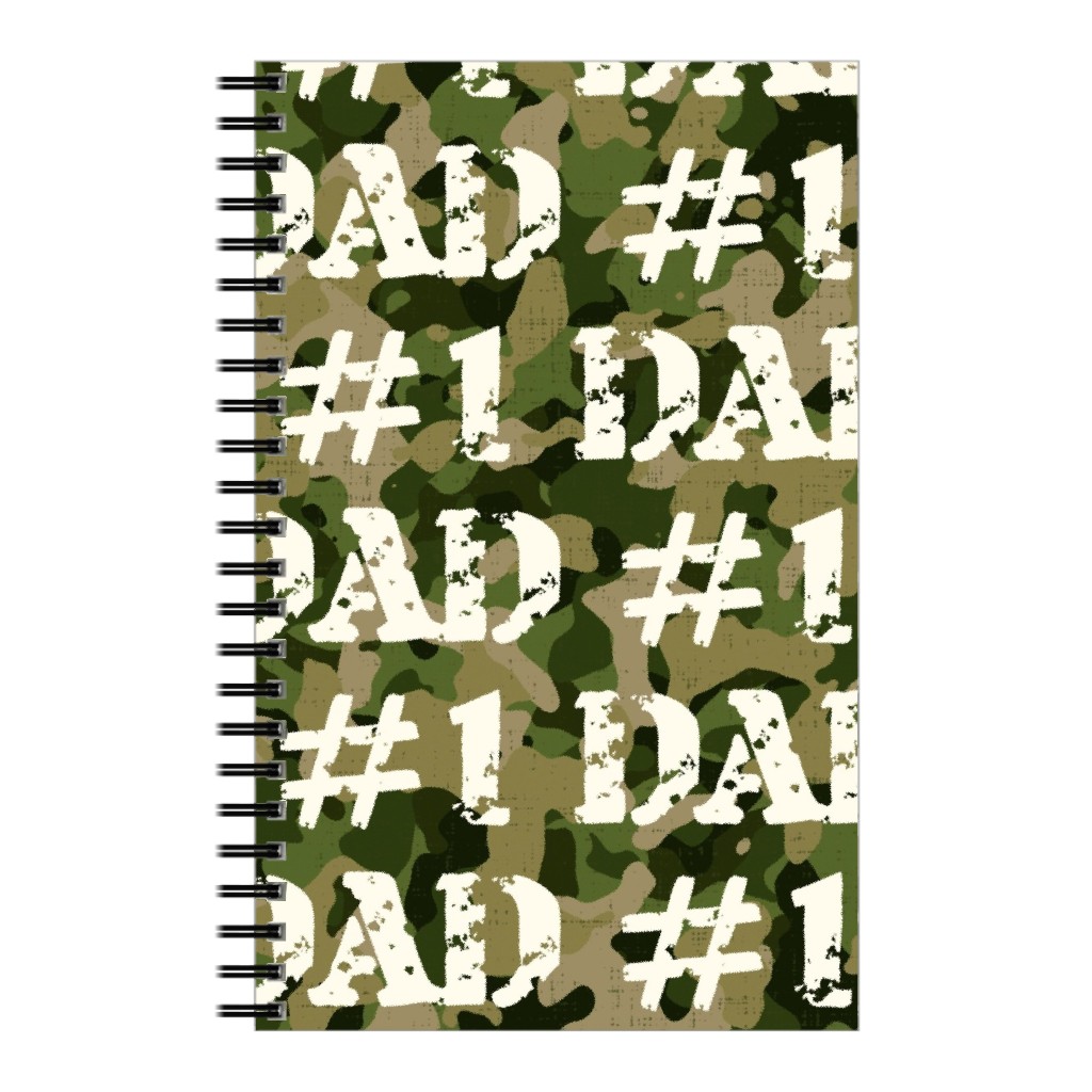 Number One Dad - Green Camo Notebook, 5x8, Green