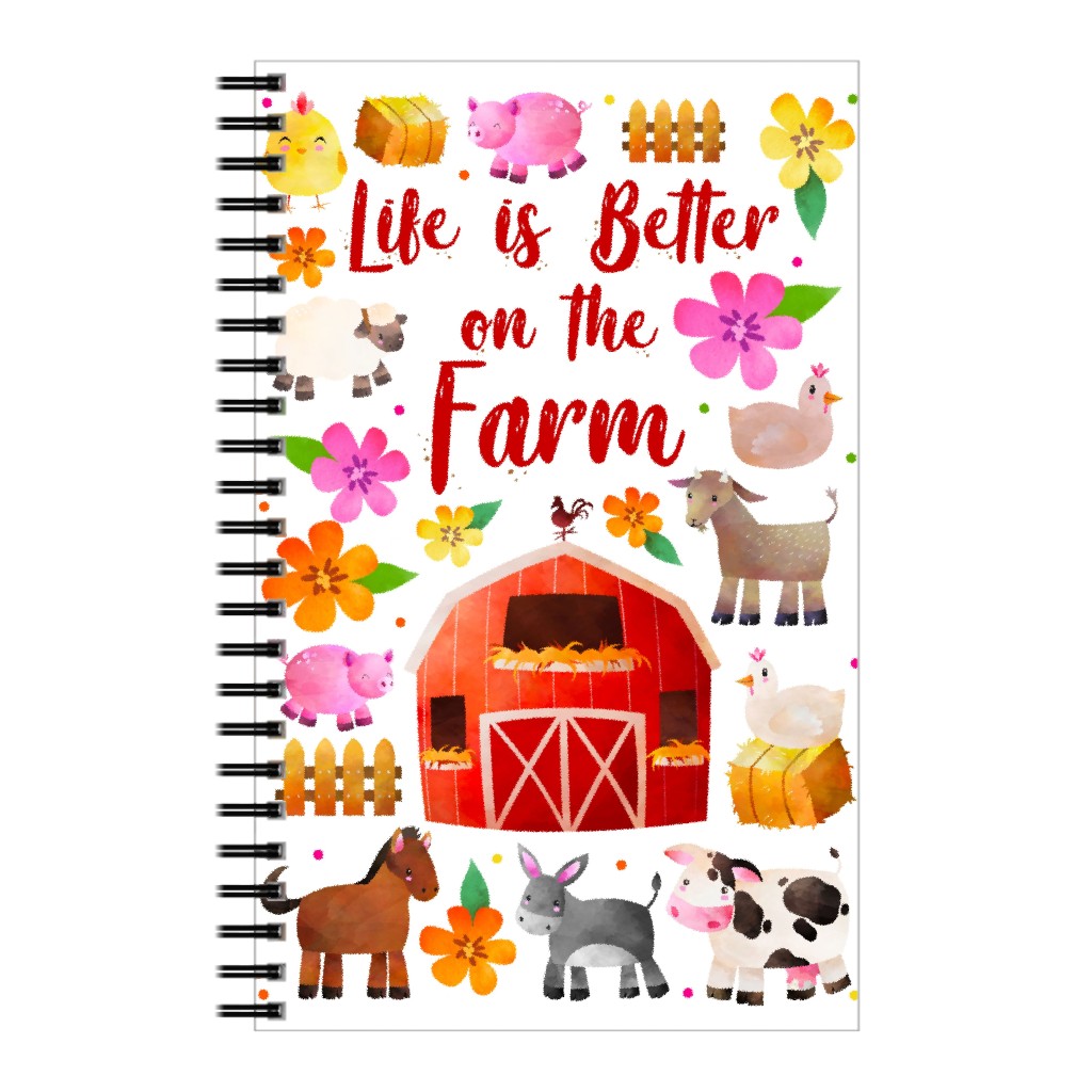 Life Is Better on the Farm Notebook, 5x8, Multicolor