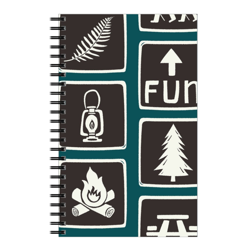 Follow the Signs To Fun Notebook, 5x8, Brown, Espresso