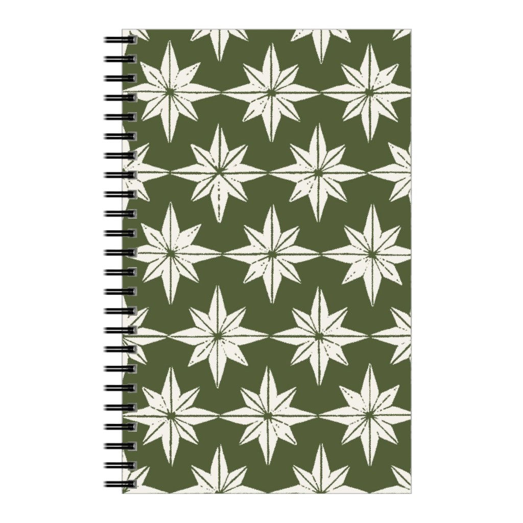 Christmas Star Tiles Notebook, 5x8, Green
