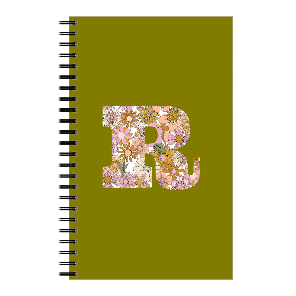 Chelsea Initial R Notebook, 5x8, Green