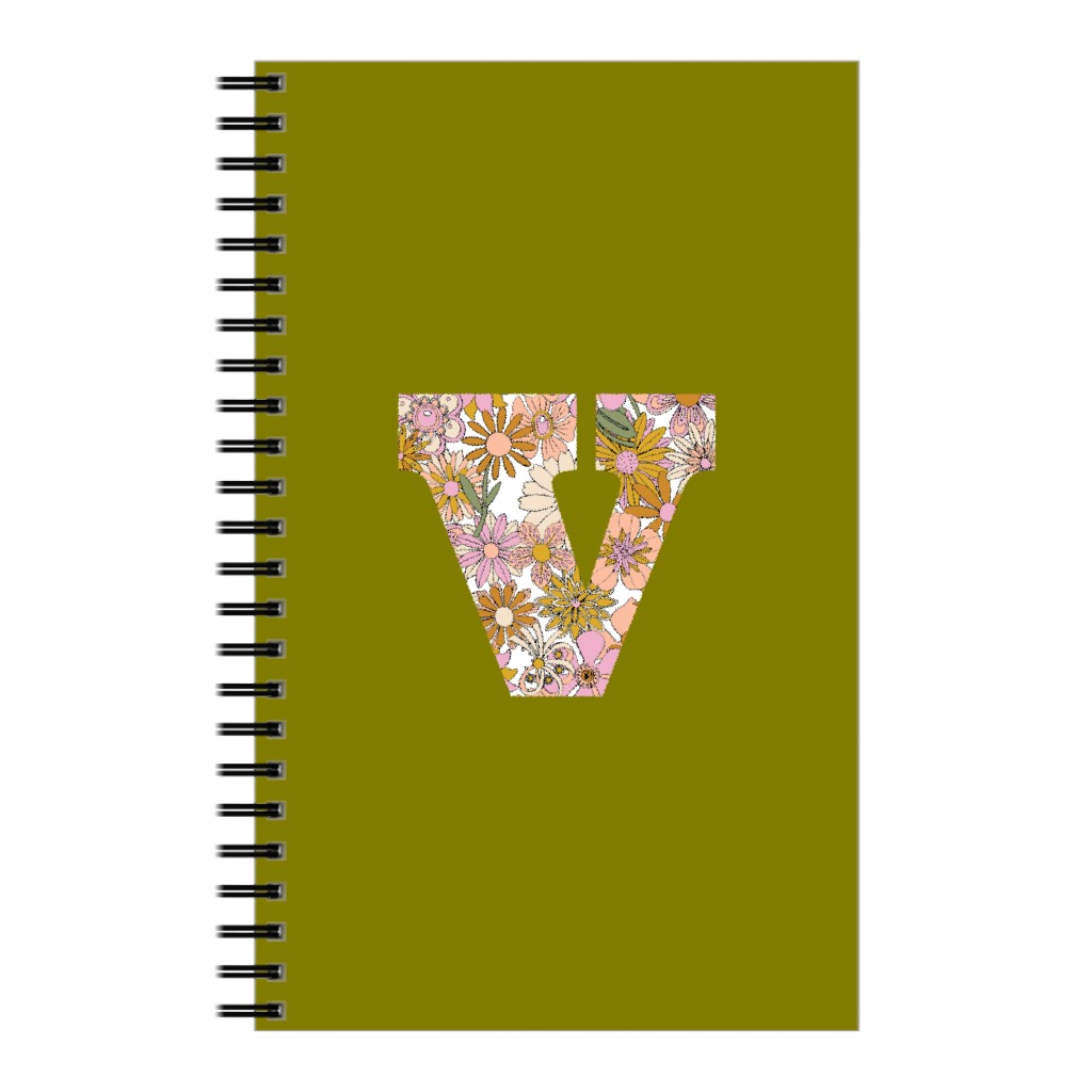 Chelsea Initial V Notebook, 5x8, Green, Classic Green