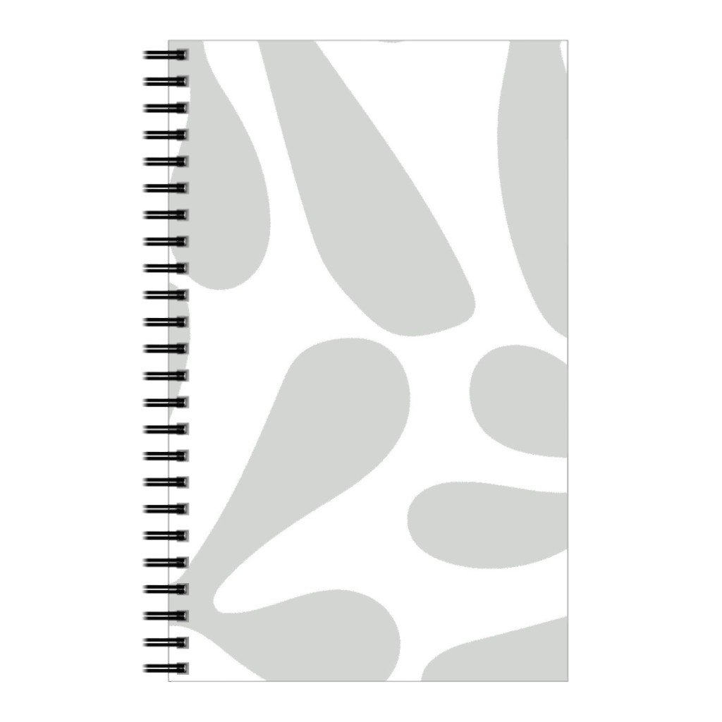 Block Print Texture Notebook, 5x8, Gray, Silver