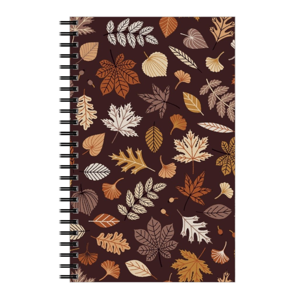 Falling Leaves - Brown Notebook, 5x8, Brown