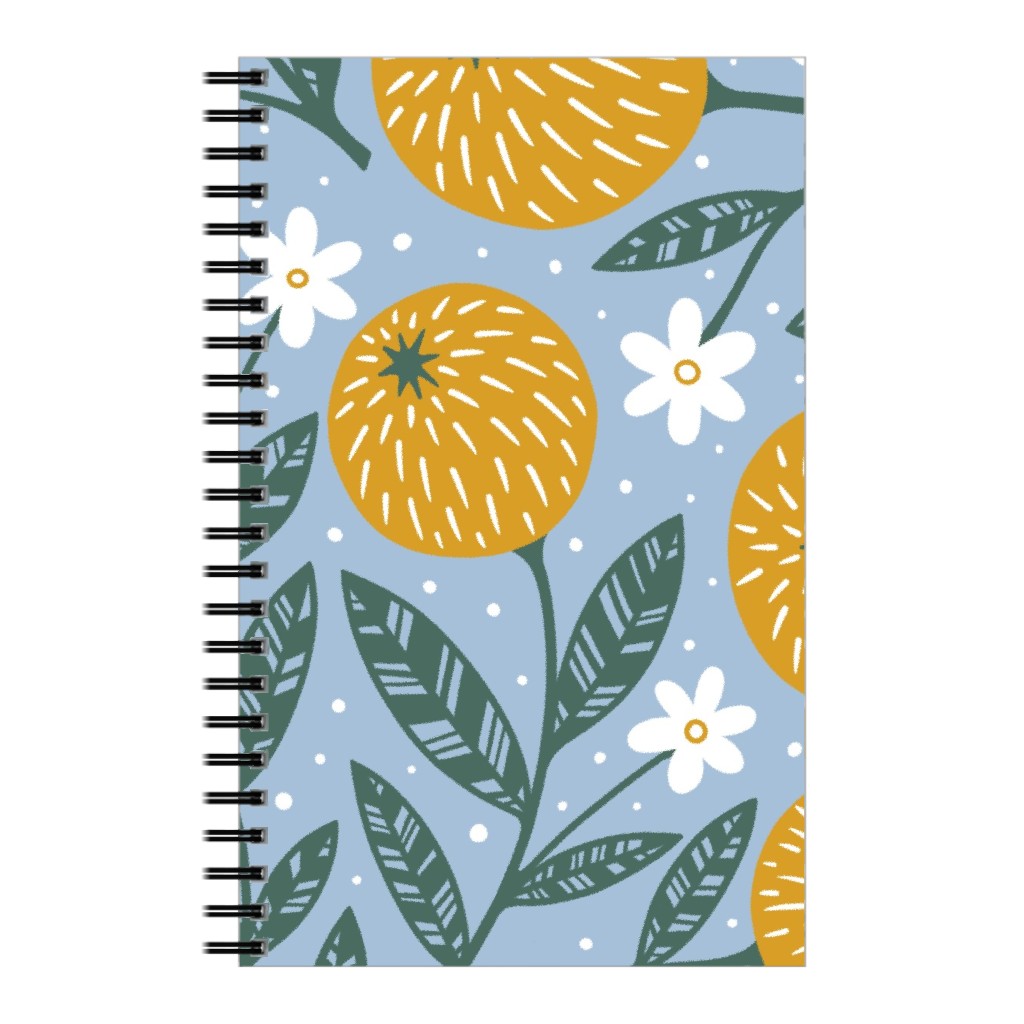 Orange Trees - Blue Notebook, 5x8, Blue