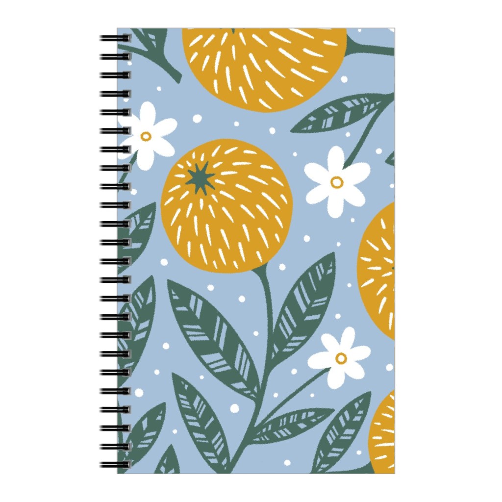 Orange Trees - Blue Notebook, 5x8, Blue, True Blue