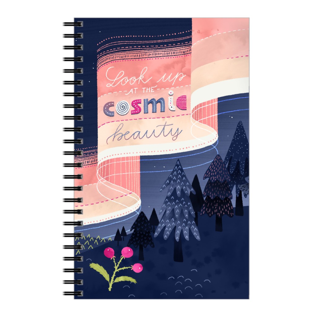 Aurora Quote - Pink & Blue Notebook, 5x8, Multicolor