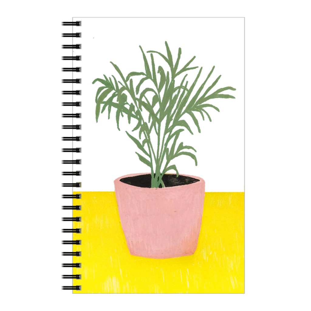 Cat Palm - Pink, Green & Yellow Notebook, 5x8, Multicolor
