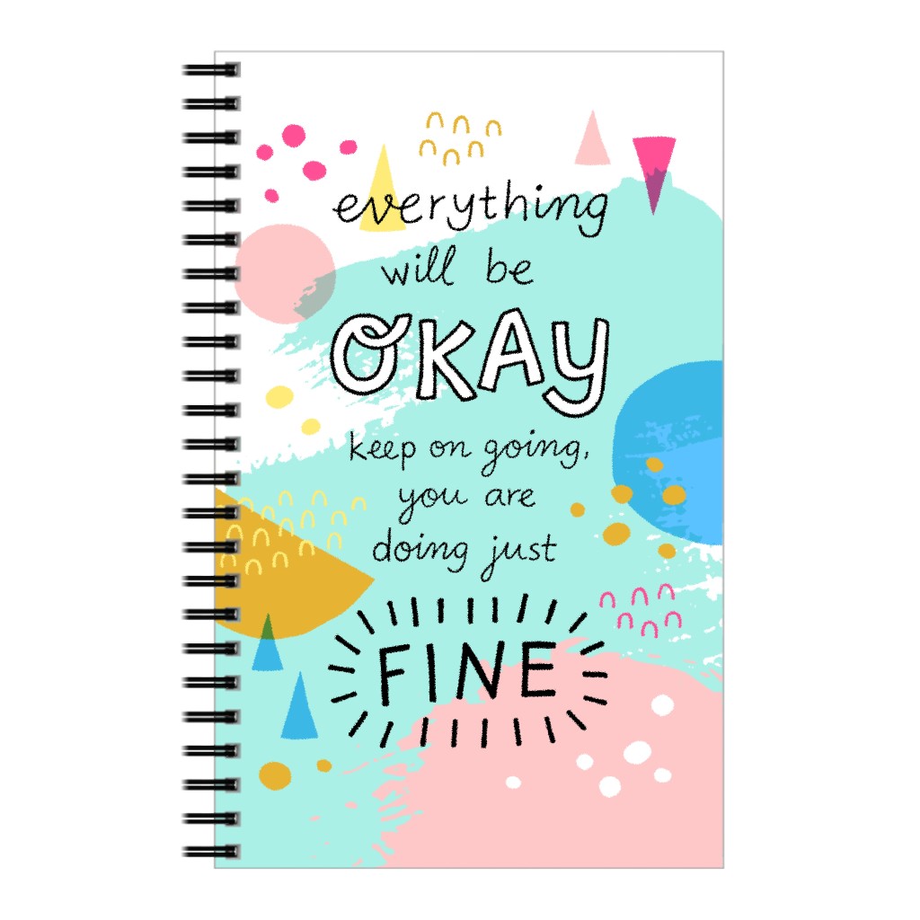 Everything Will Be Ok - Pastel Notebook, 5x8, Multicolor