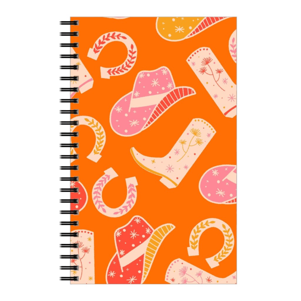 Cowgirl - Pink and Orange Notebook, 5x8, Orange