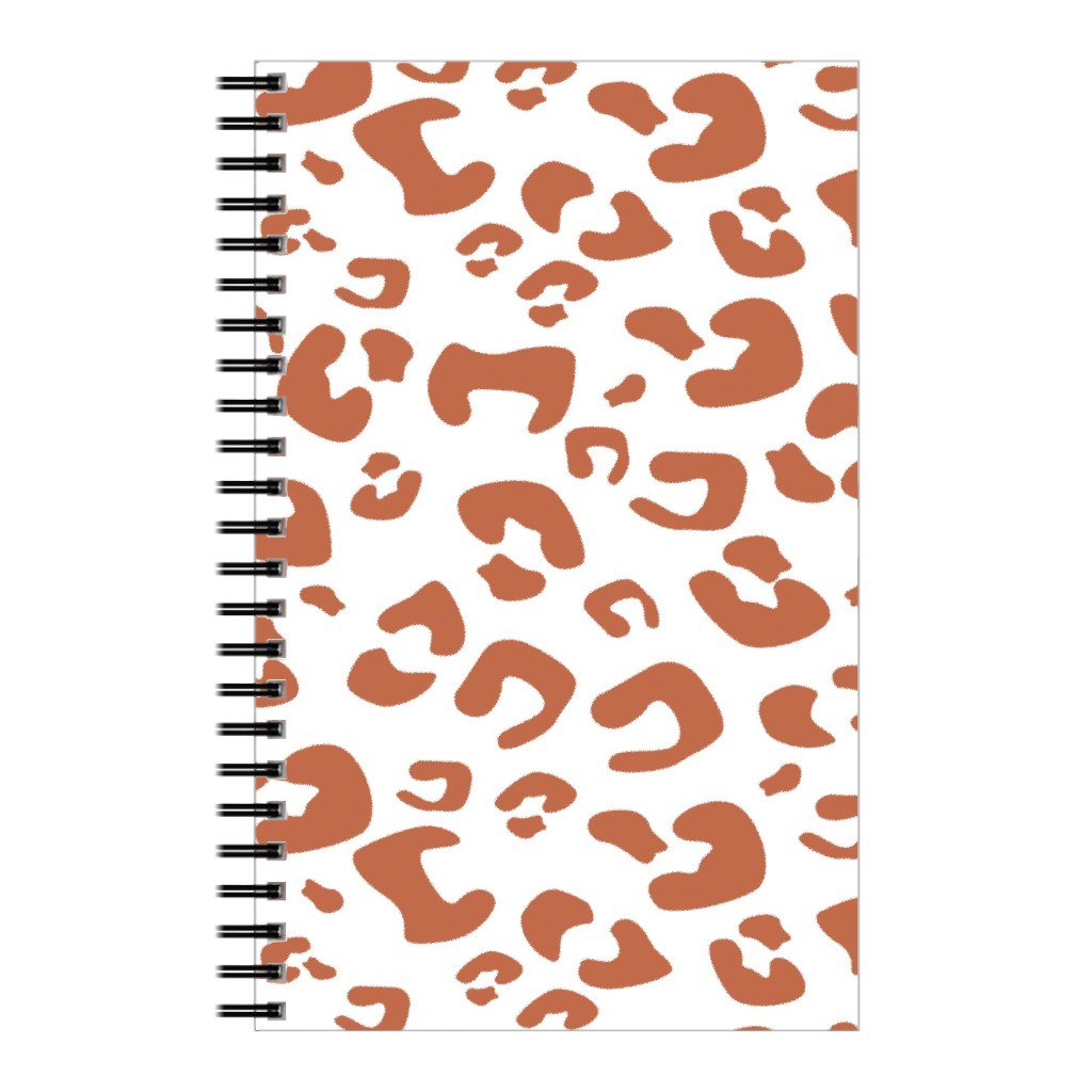 Leopard Print - Terracotta Notebook, 5x8, Brown, Brown