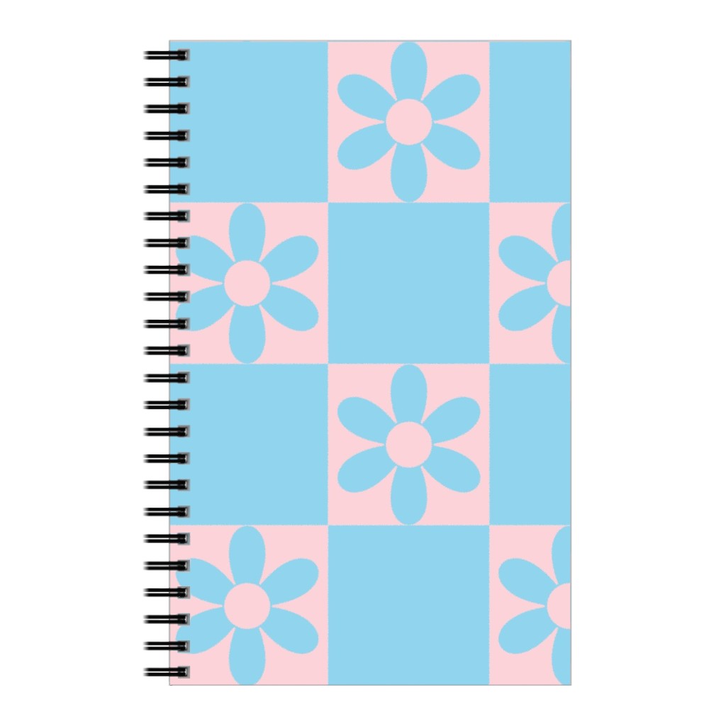Daisy Checkerboard Notebook, 5x8, Blue, Polar