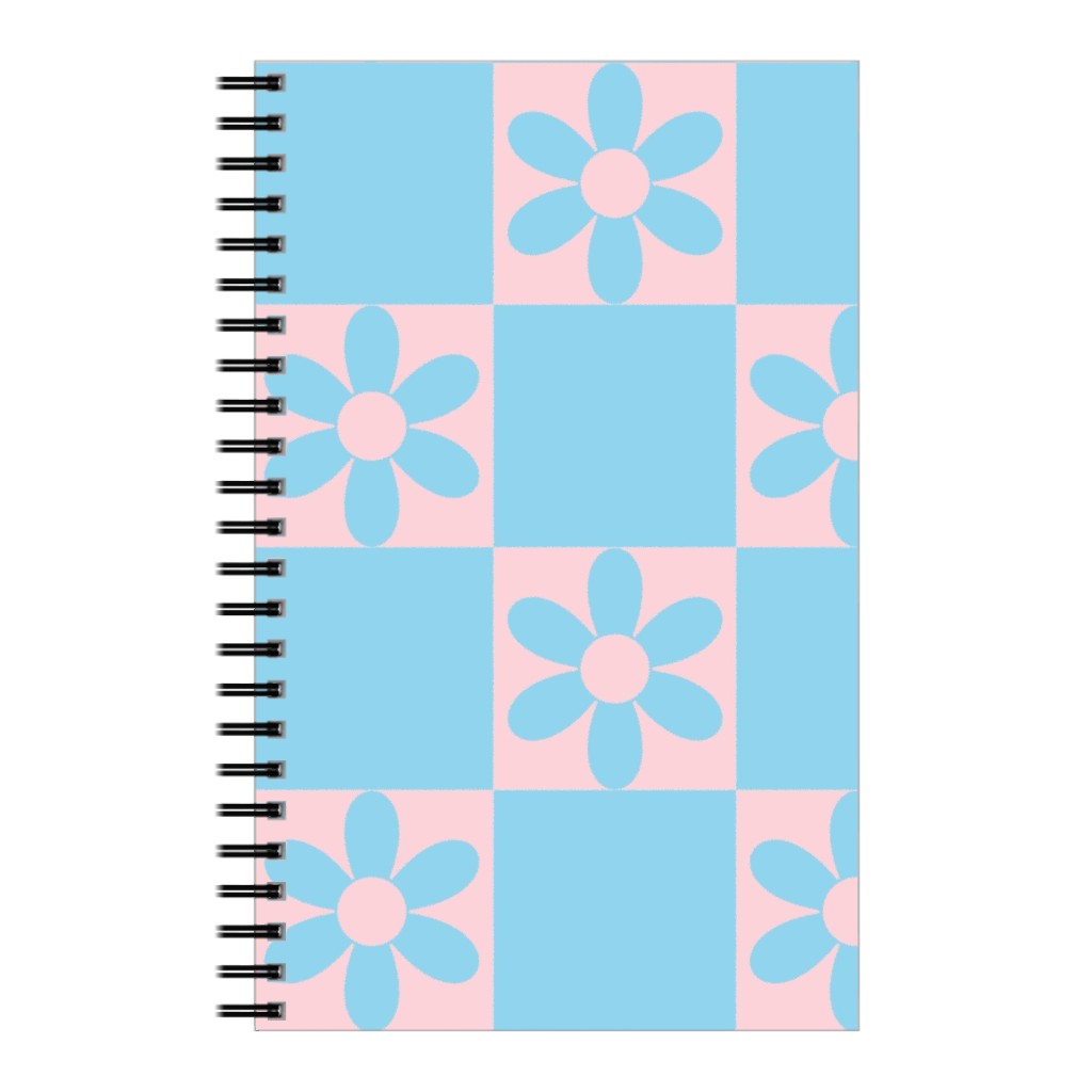 Daisy Checkerboard Notebook, 5x8, Blue