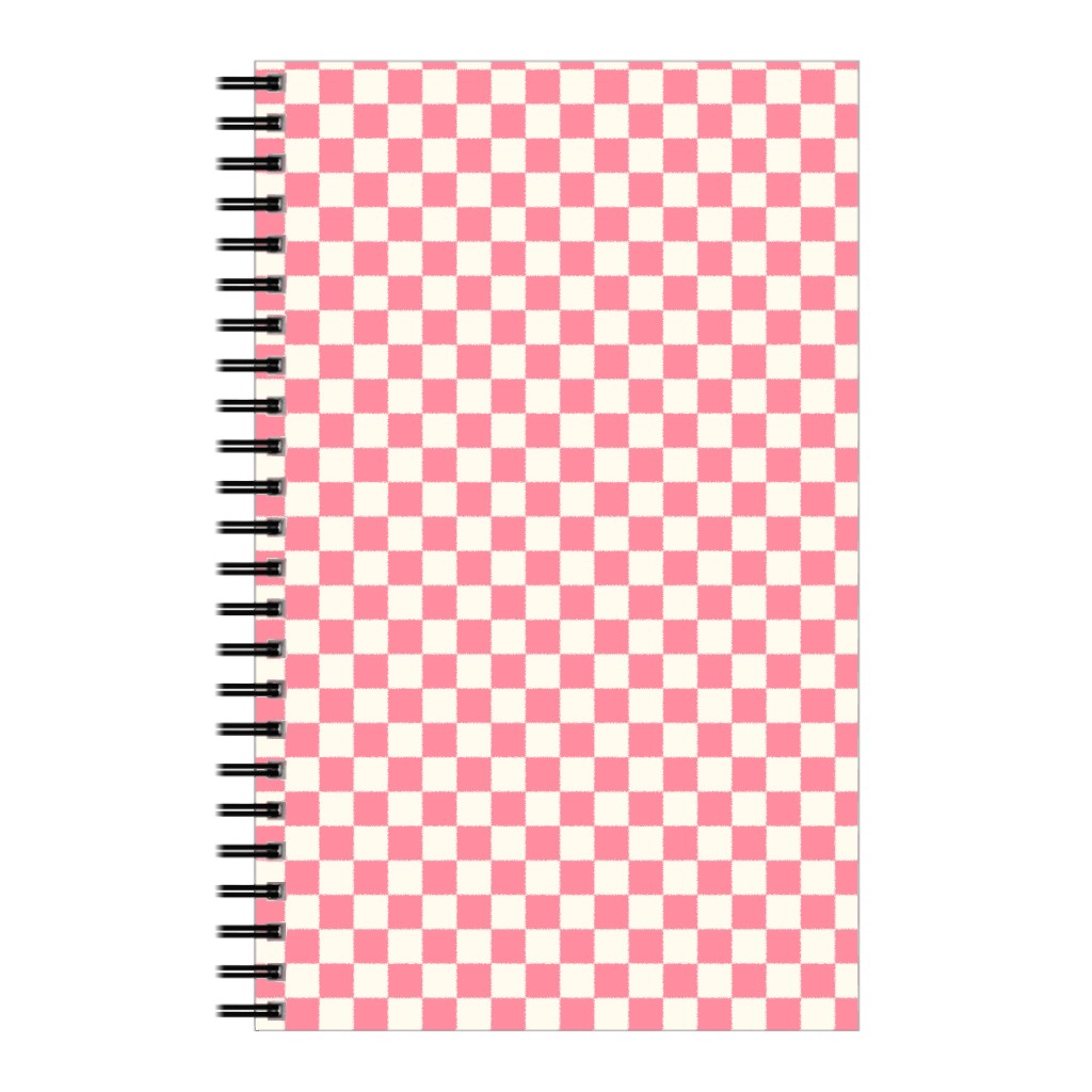Checkered - Pink Notebook, 5x8, Pink