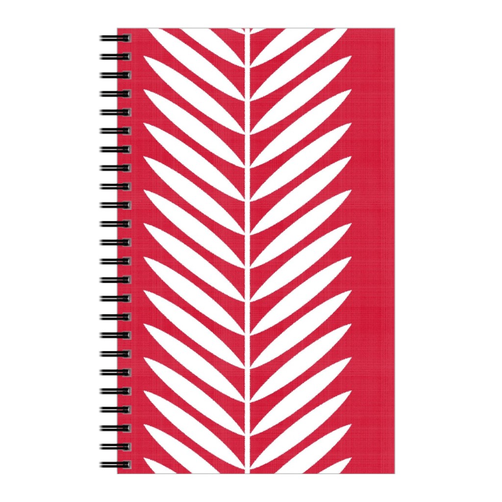 Laurel Leaf Stripe Notebook, 5x8, Red, Apple