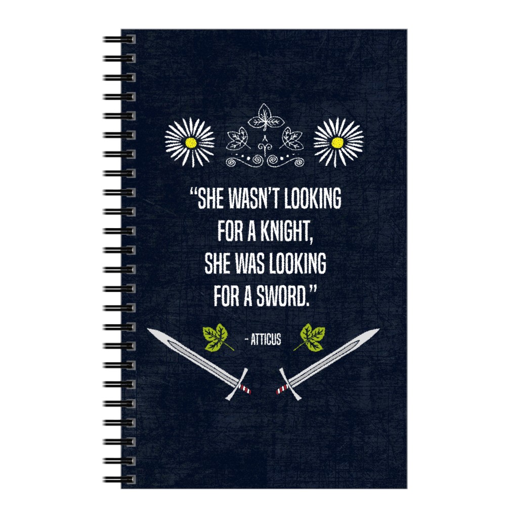 She Was Looking for a Sword - Black Notebook, 5x8, Black