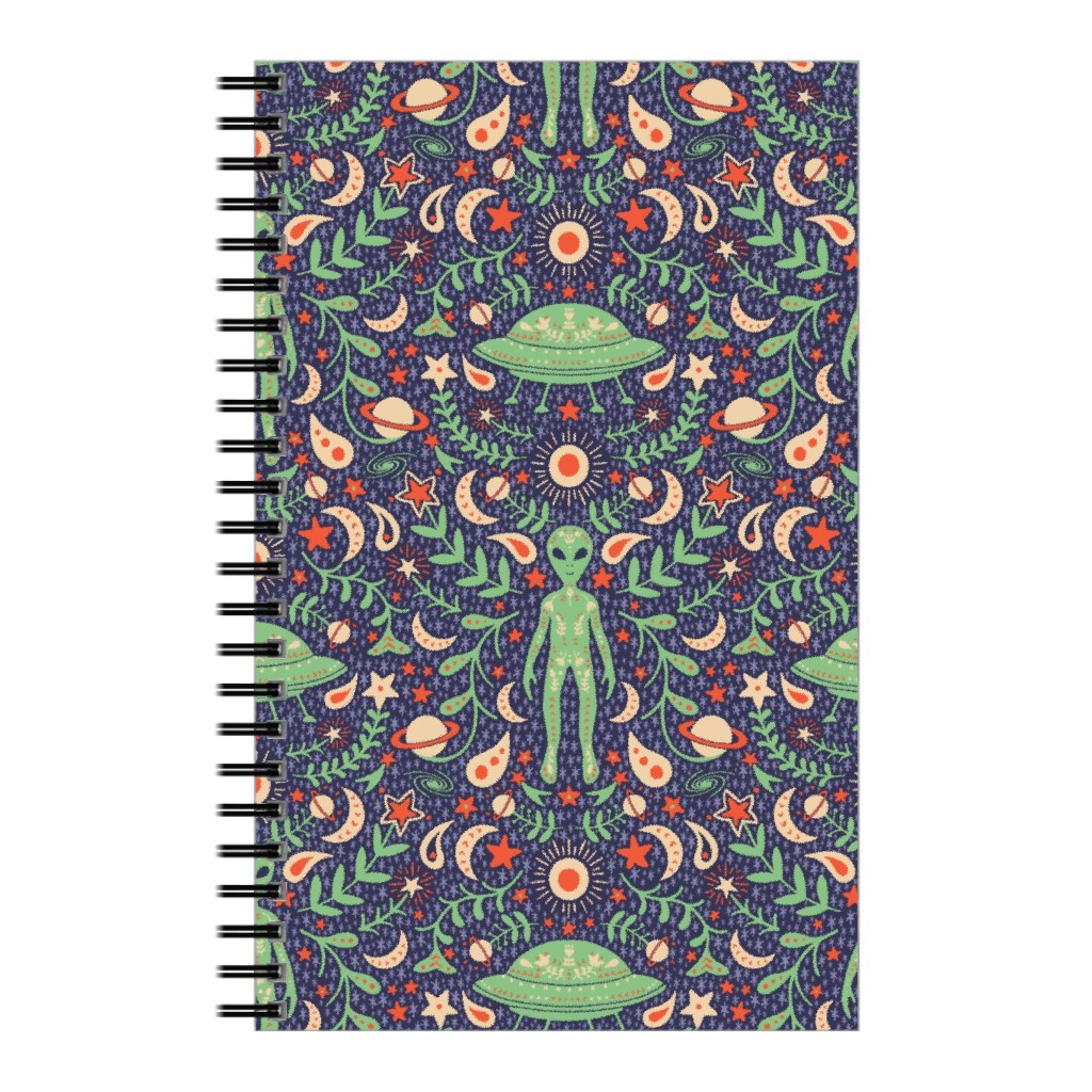 Folk Art Alien Notebook, 5x8, Multicolor, Julep