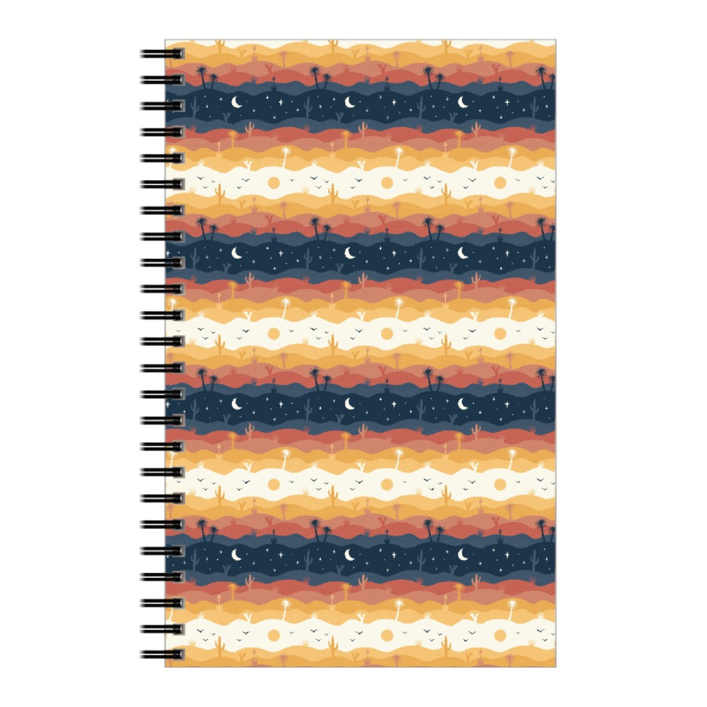 Desert Sand & Sky - Navy & Orange Notebook, 5x8, Orange