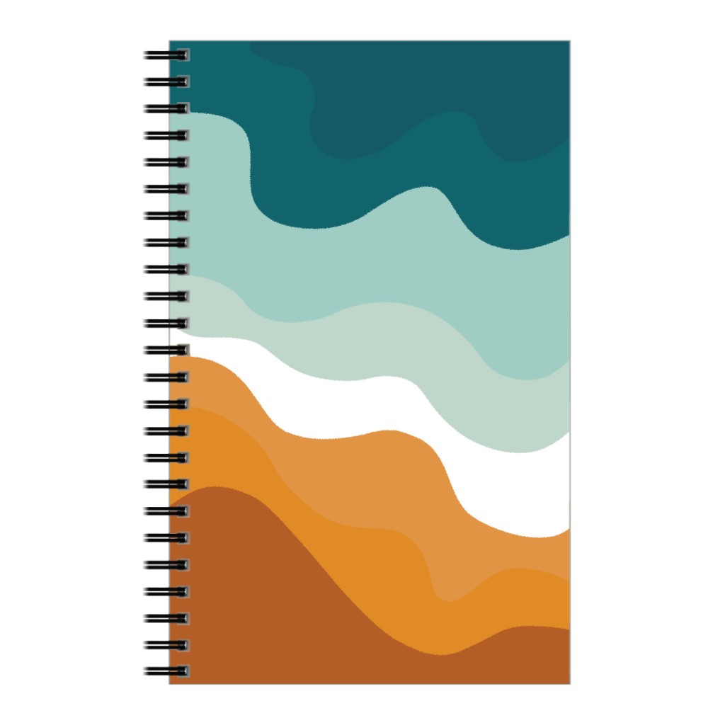Retro Abstract Waves Notebook, 5x8, Multicolor, Ink Spot