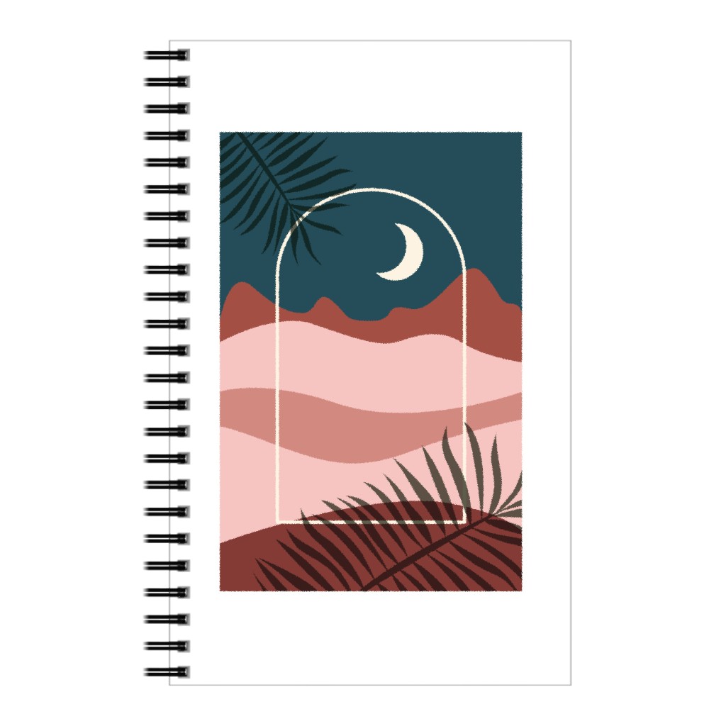 Abstract Landscapes in Windows Moon Notebook, 5x8, Multicolor