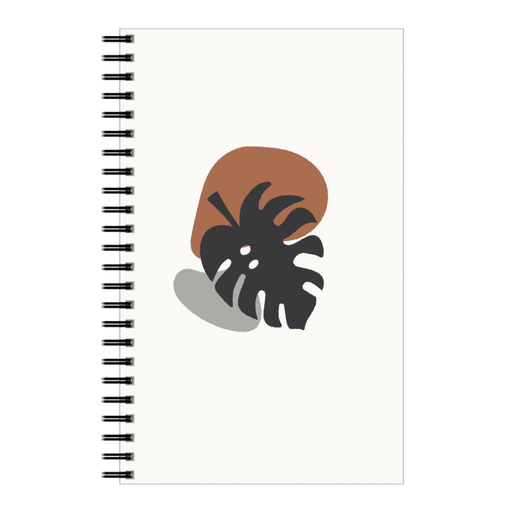 Shapes and Fern Leaf Ii Notebook, 5x8, Brown